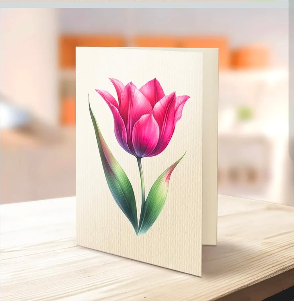 Pink Tulips 12-Inch Pop-Up Flower Bouquet with Note Card - Thumbnail 5