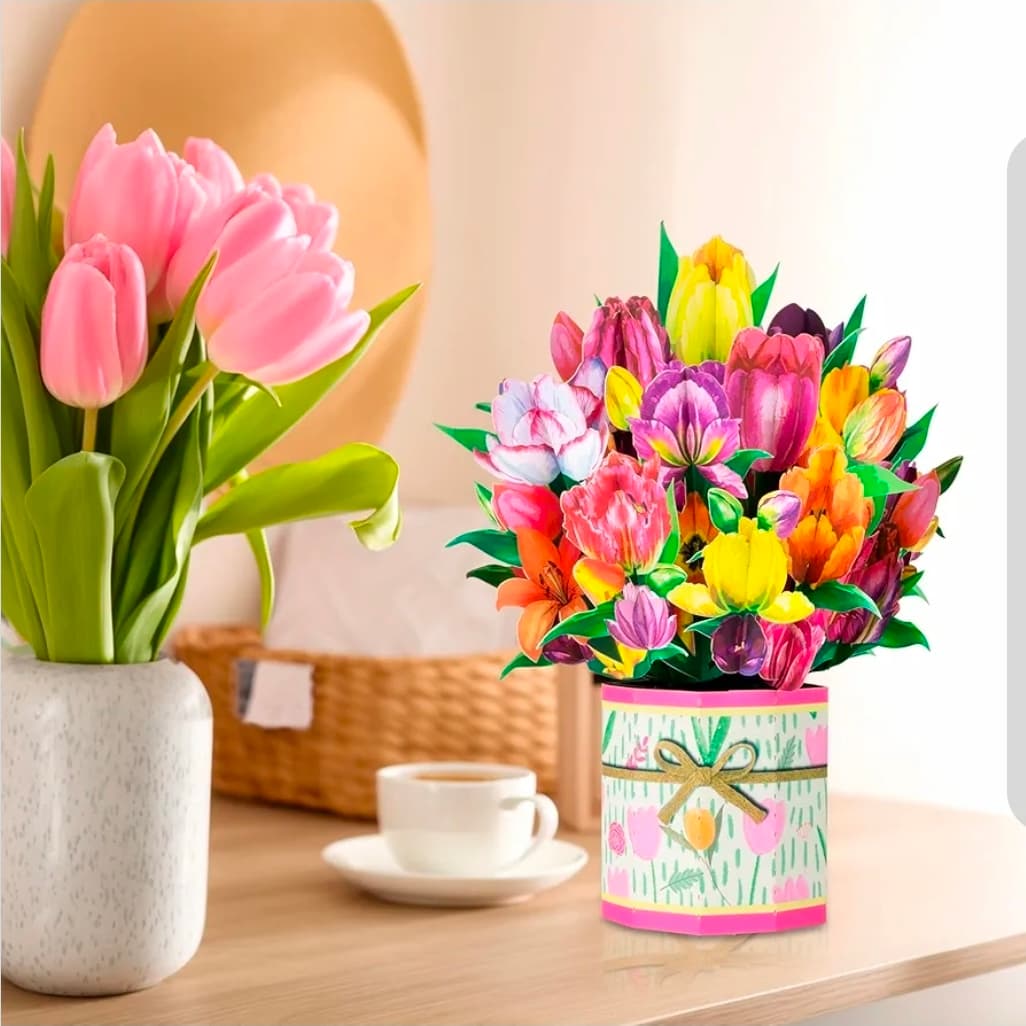 Pop-Up Flower Bouquet Greeting Card with Envelope - Thumbnail 4