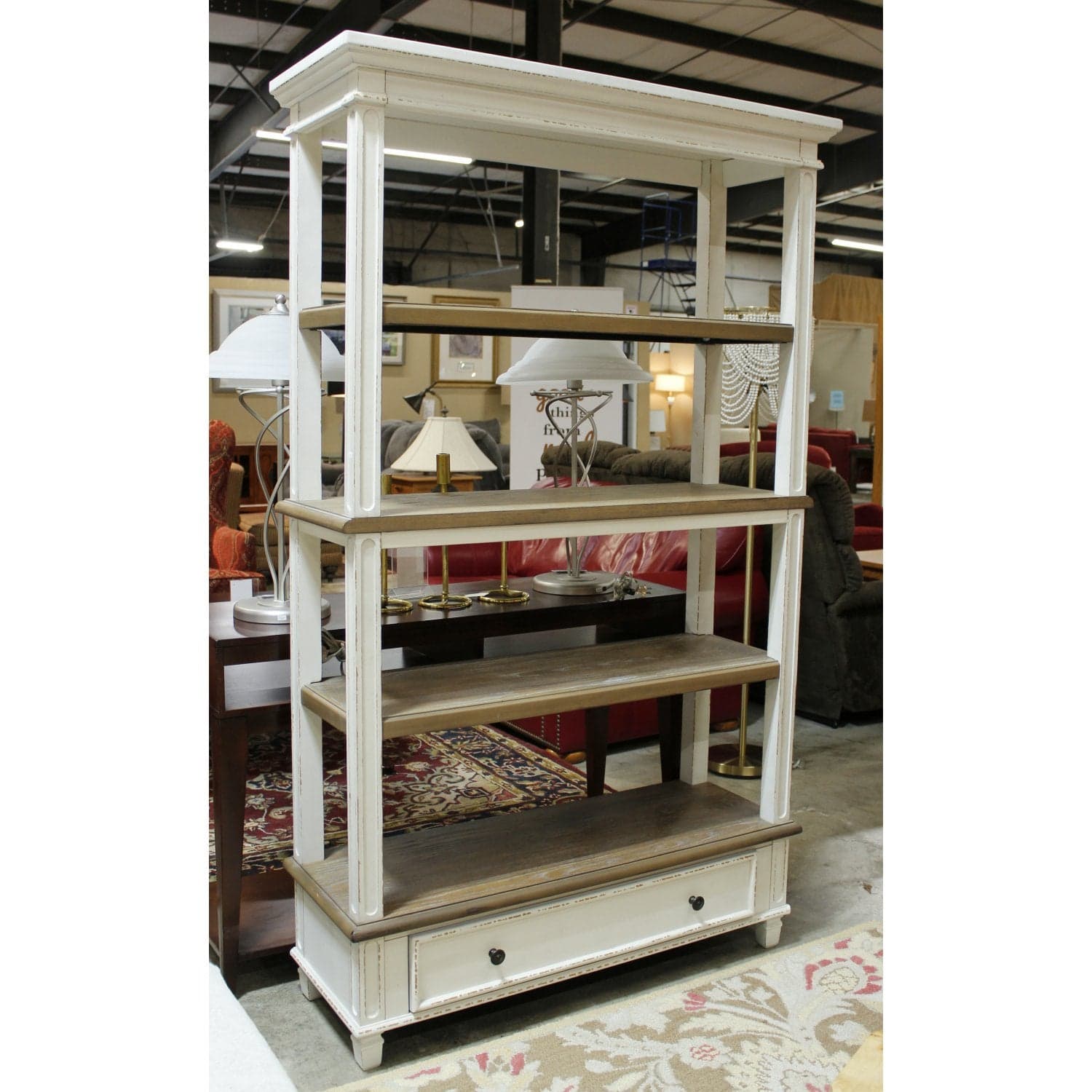 Off-White Etagere w/Drawer - Off White - Thumbnail 2