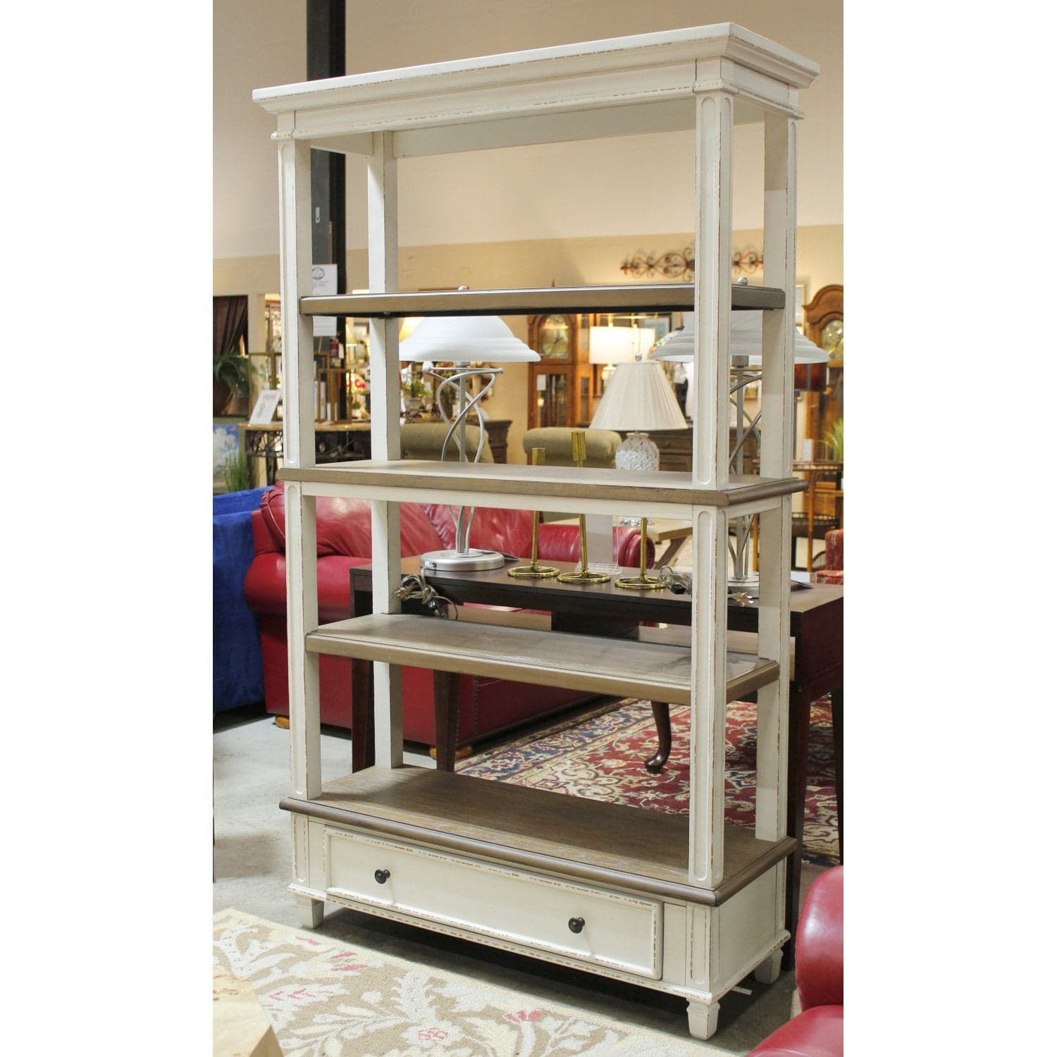 Off-White Etagere w/Drawer - Off White - Thumbnail 3
