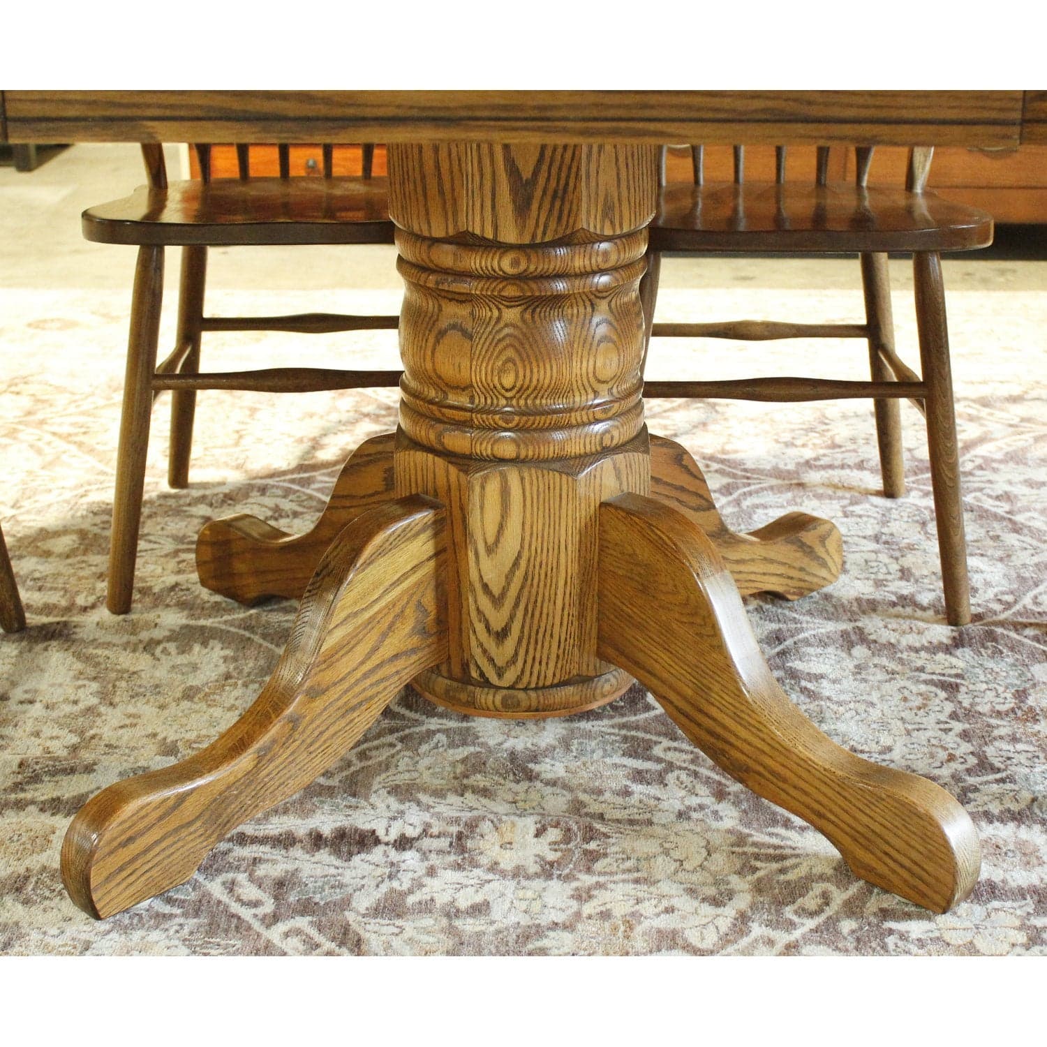 A-America Oval Oak Dining Table w/6 Spindle Chairs - Thumbnail 5