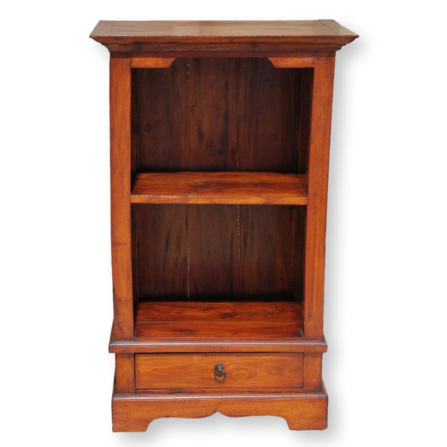 Tropical Wood Accent Shelf w/Drawer - Image 1