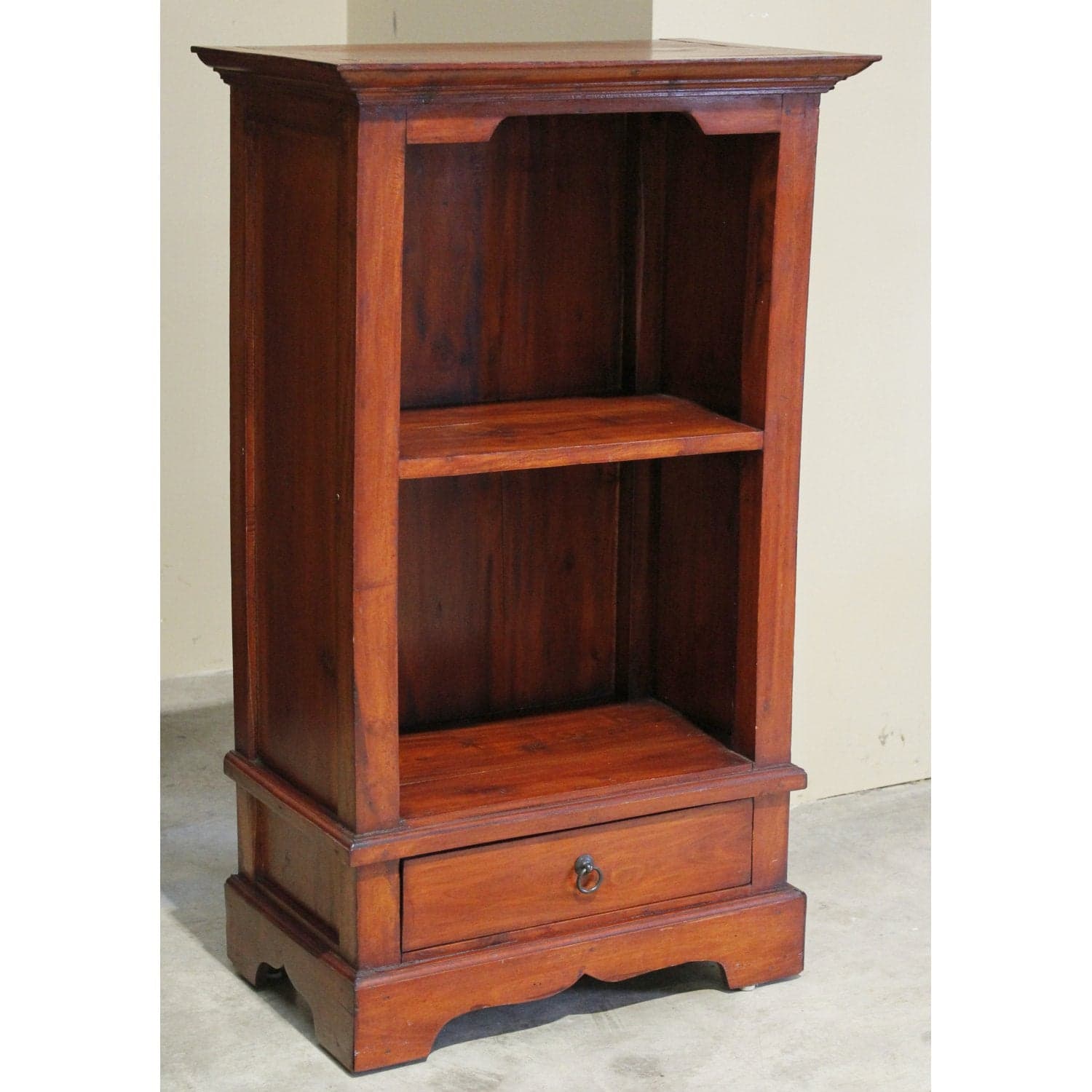 Tropical Wood Accent Shelf w/Drawer - Thumbnail 2