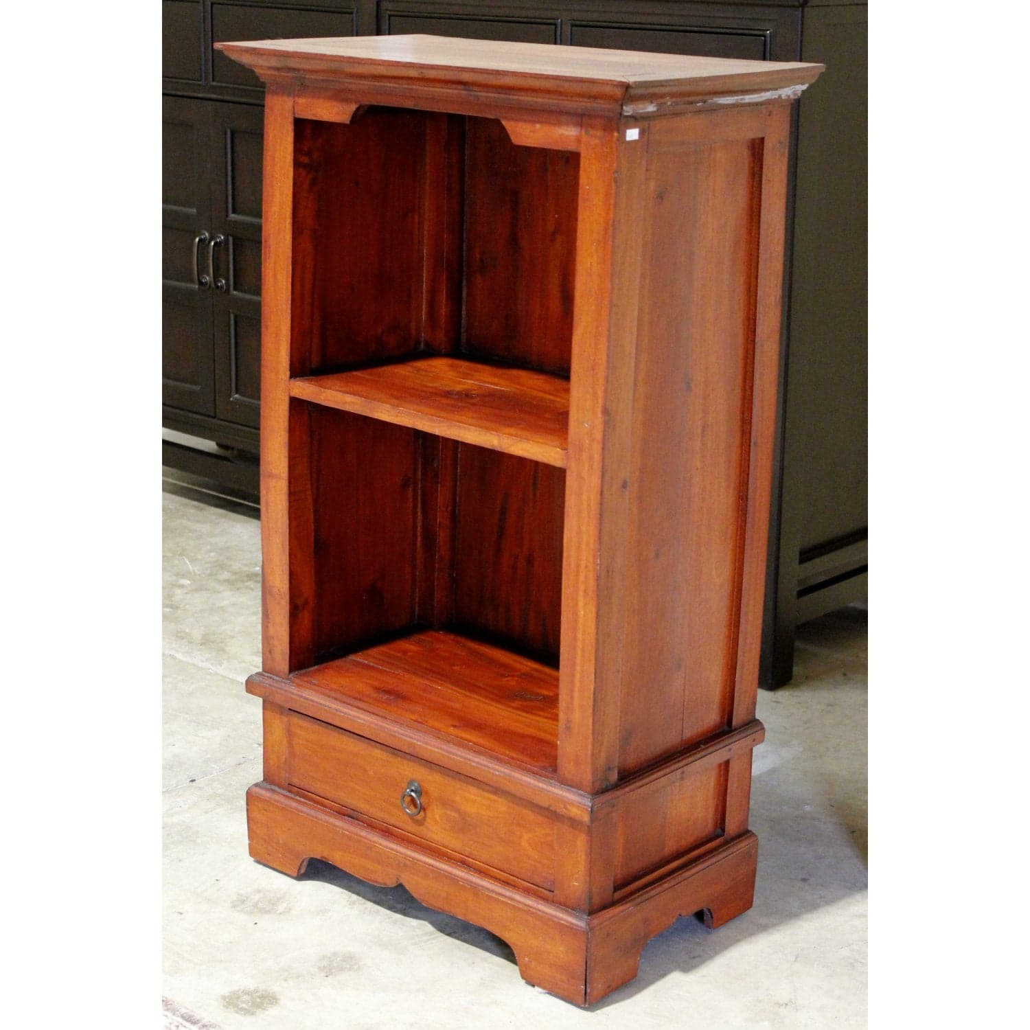 Tropical Wood Accent Shelf w/Drawer - Thumbnail 3