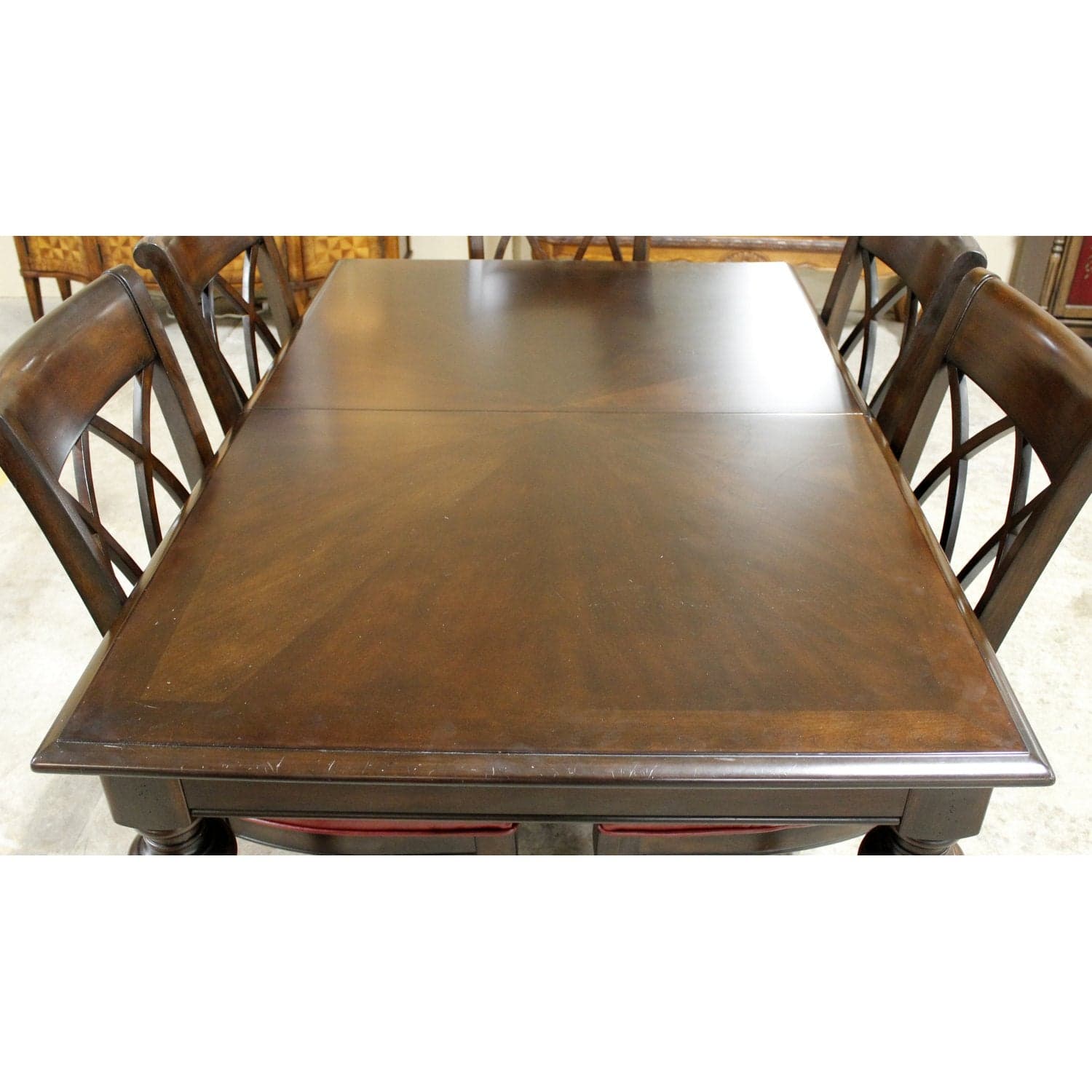 Pulaski Dining Set w/6 Chairs - Dark Finish - Thumbnail 3