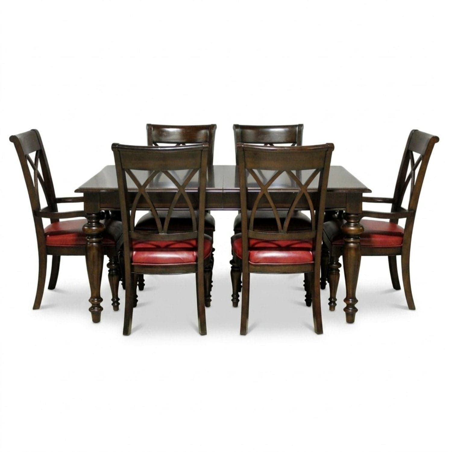 Pulaski Dining Set w/6 Chairs - Dark Finish - Image 1