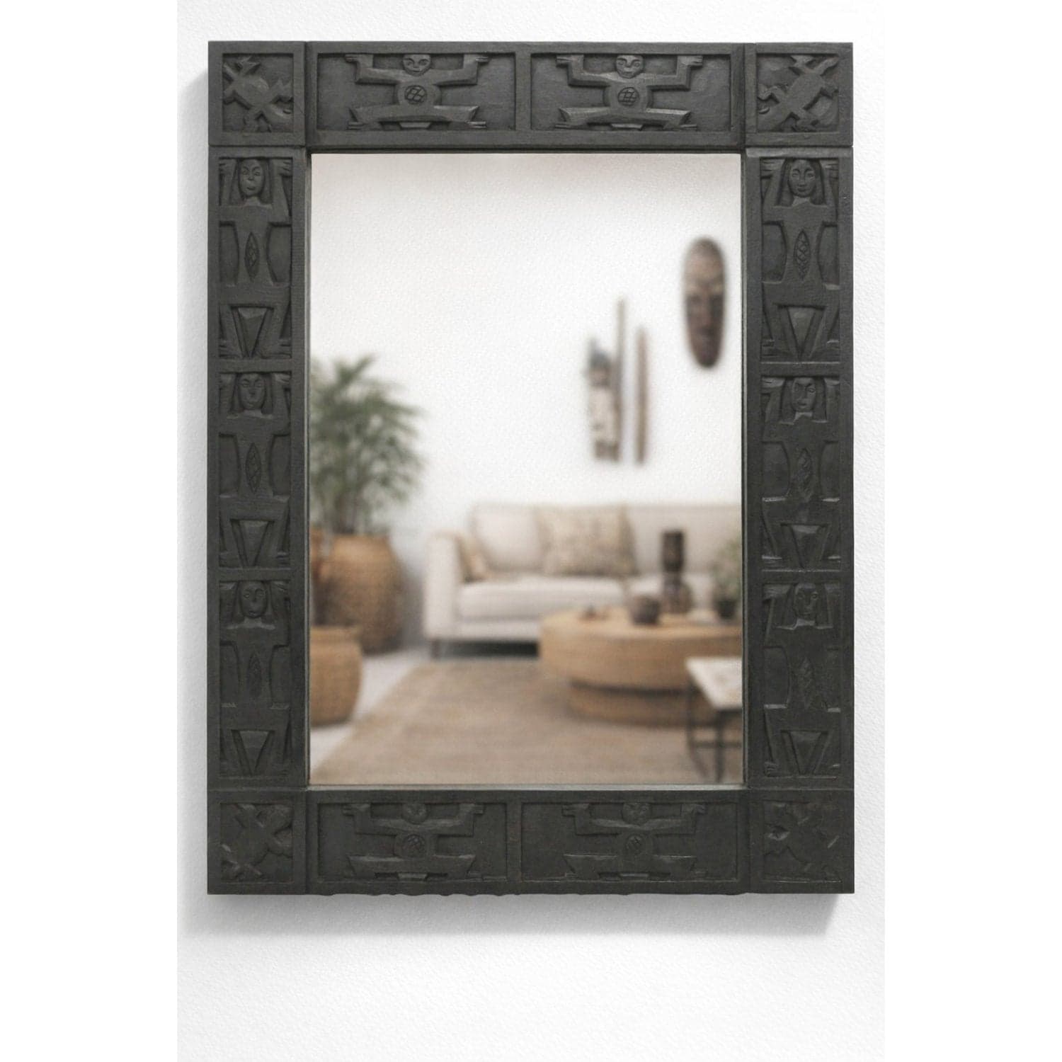 Hand Carved Wall Mirror - Image 1