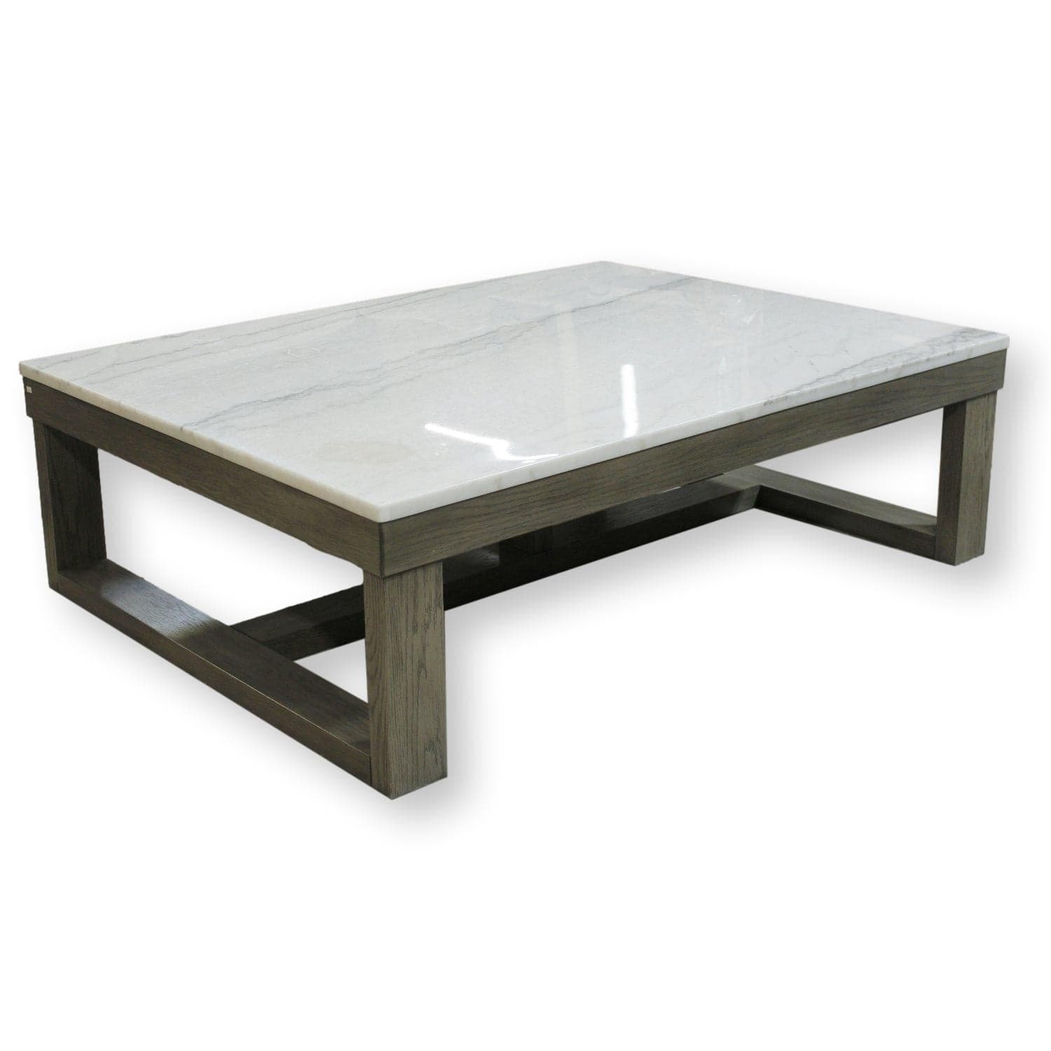 Ashely 'Loyaska' Large Square Marble Top Coffee Table - White - Image 1