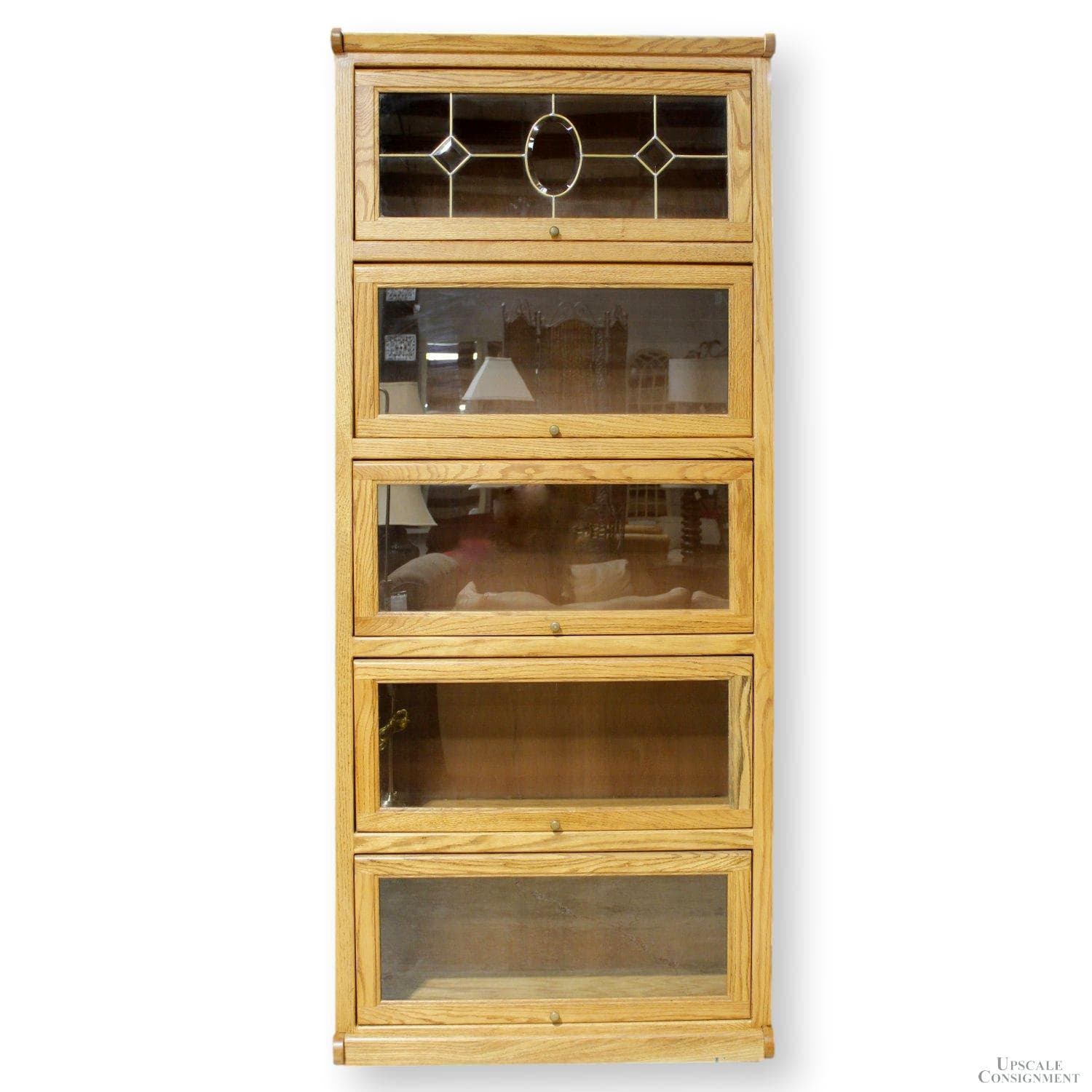 The Oak Barrel 5 Tier Barrister Bookcase - Oak - Image 1