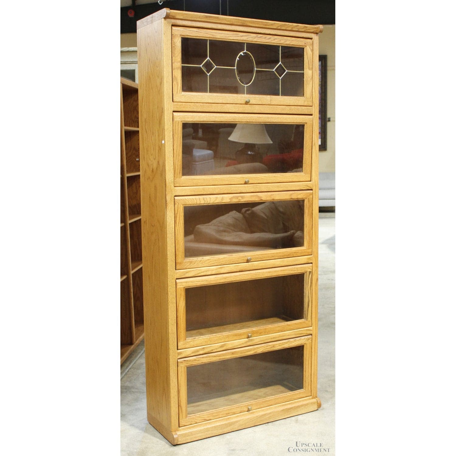 The Oak Barrel 5 Tier Barrister Bookcase - Oak - Thumbnail 4