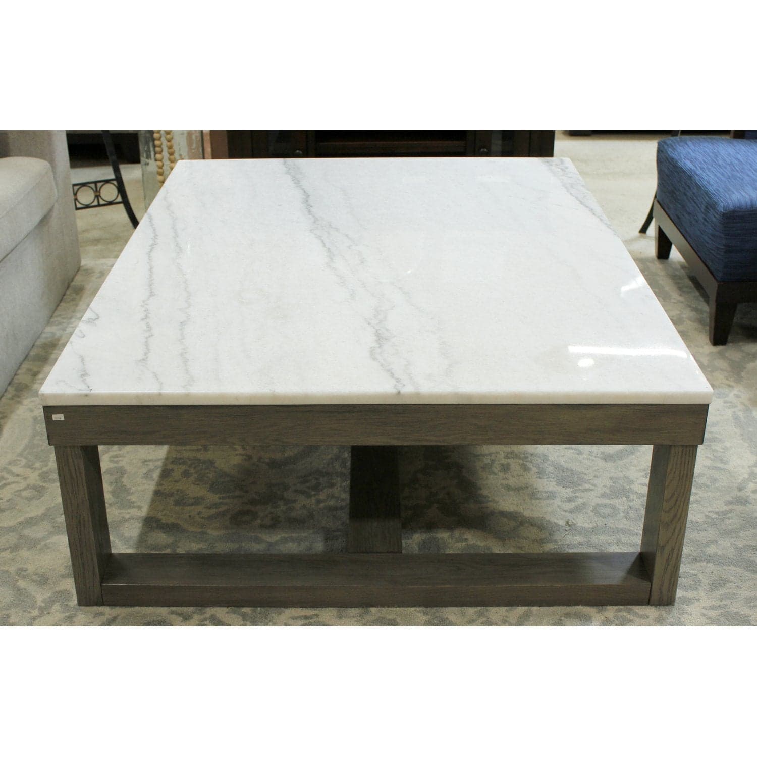 Ashely 'Loyaska' Large Square Marble Top Coffee Table - White - Thumbnail 2