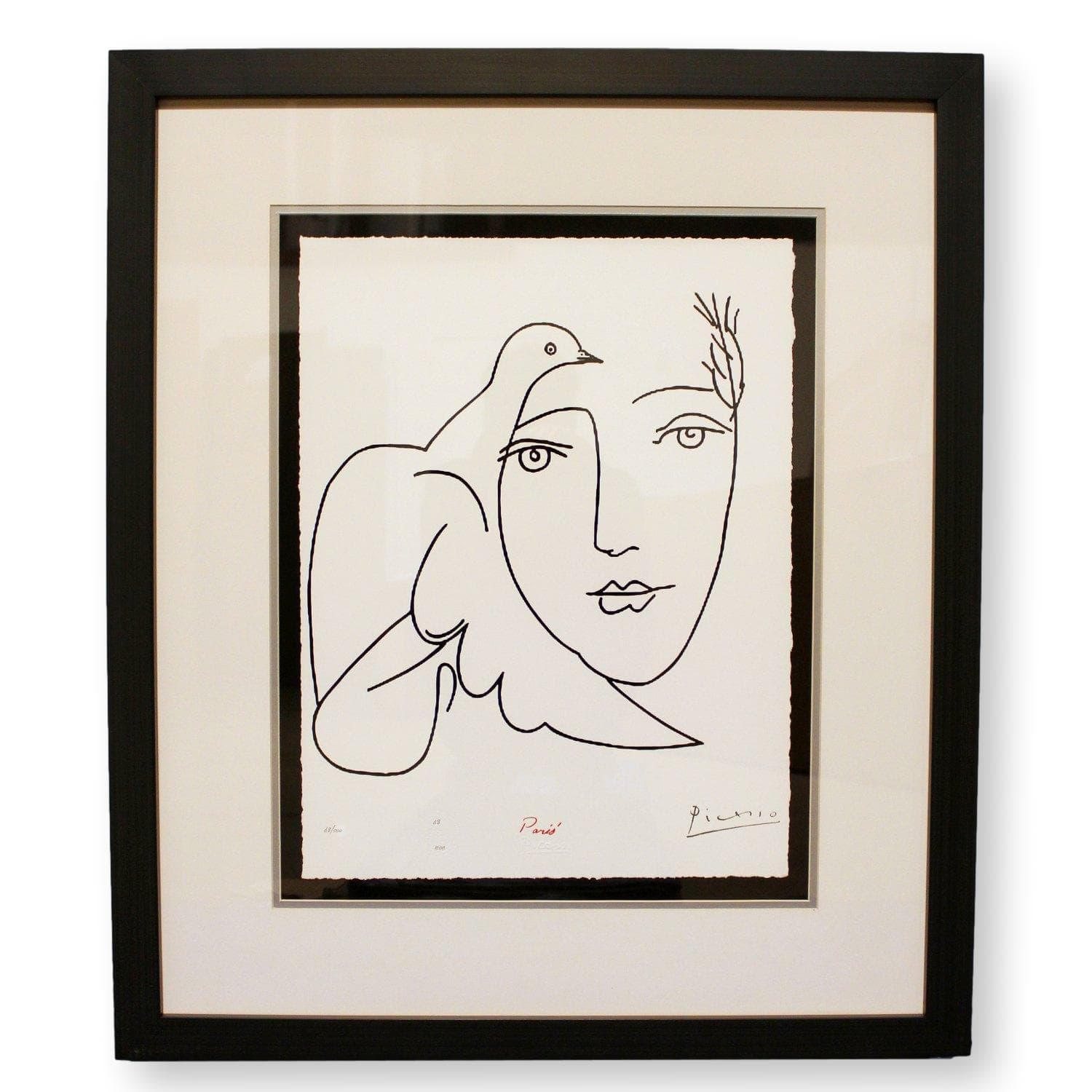 Gallery Framed Art Print 'Dove and Face' By Pablo Picasso - Image 1