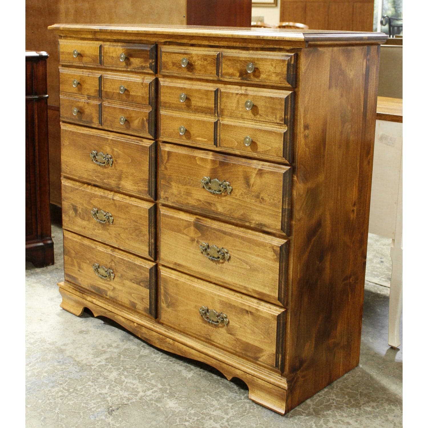 10 Drawer Solid Mahogany Dresser - Thumbnail 4
