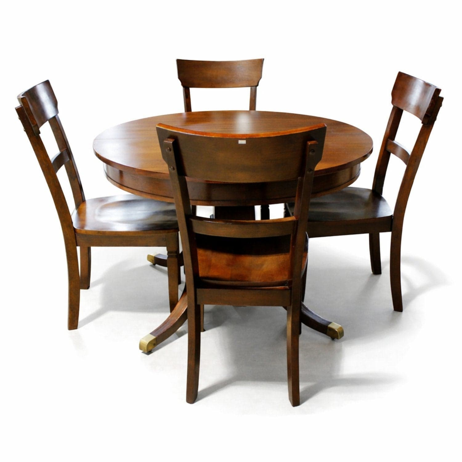 Round Dining Table w/4 Chairs - Dark Mahogany - Image 1