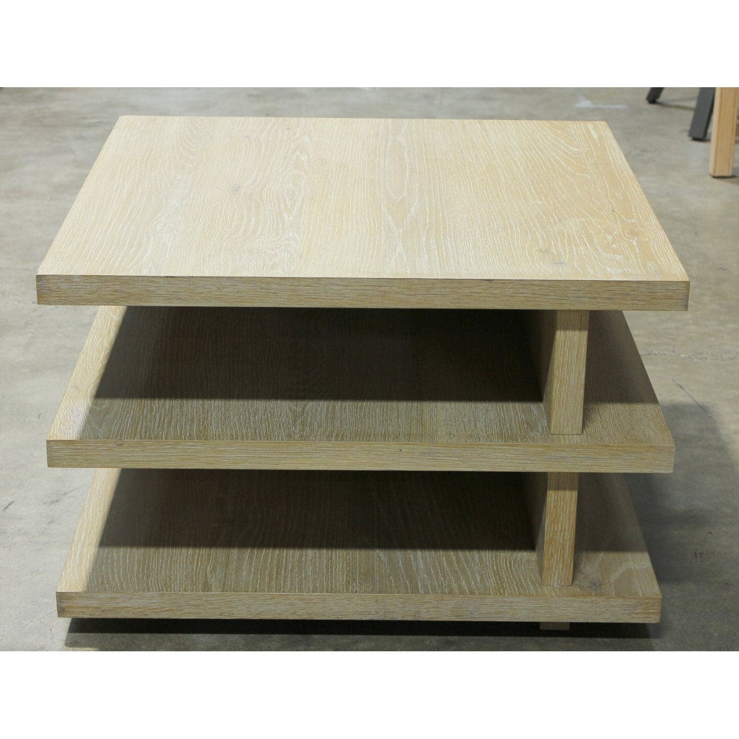 Crate & Barrel 3-Tier Bleached Oak Coffee Table - Thumbnail 2