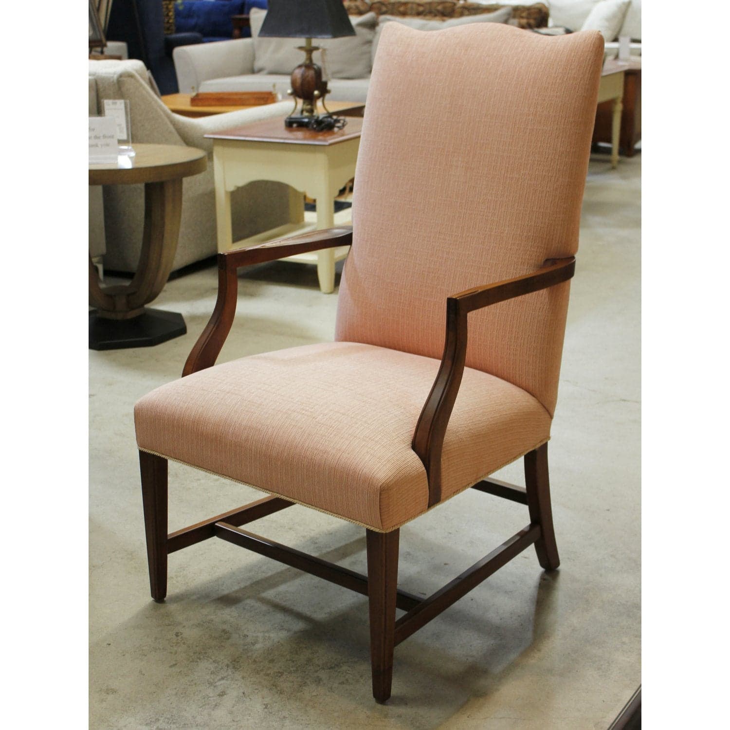Peach Camelback Armchair - Pink - Thumbnail 3