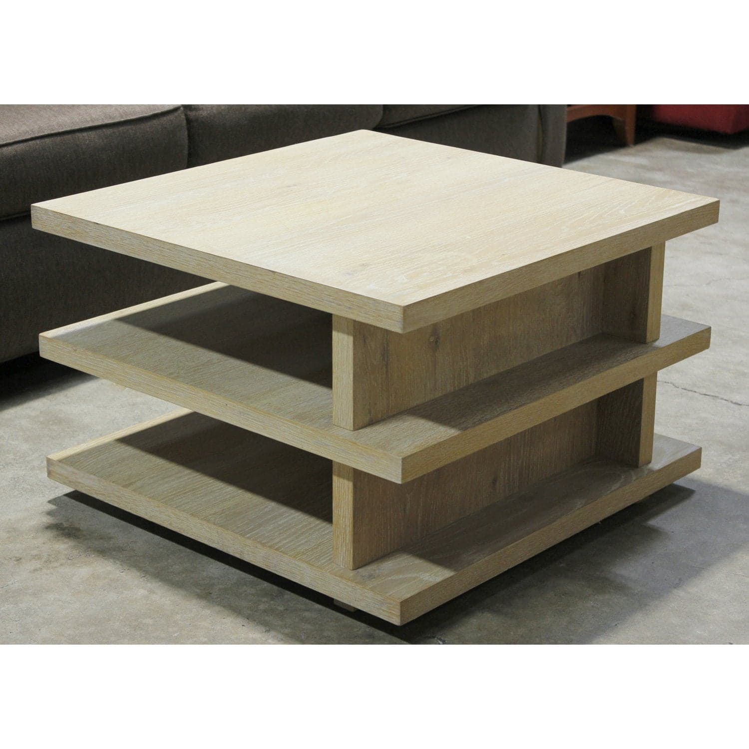 Crate & Barrel 3-Tier Bleached Oak Coffee Table - Thumbnail 3