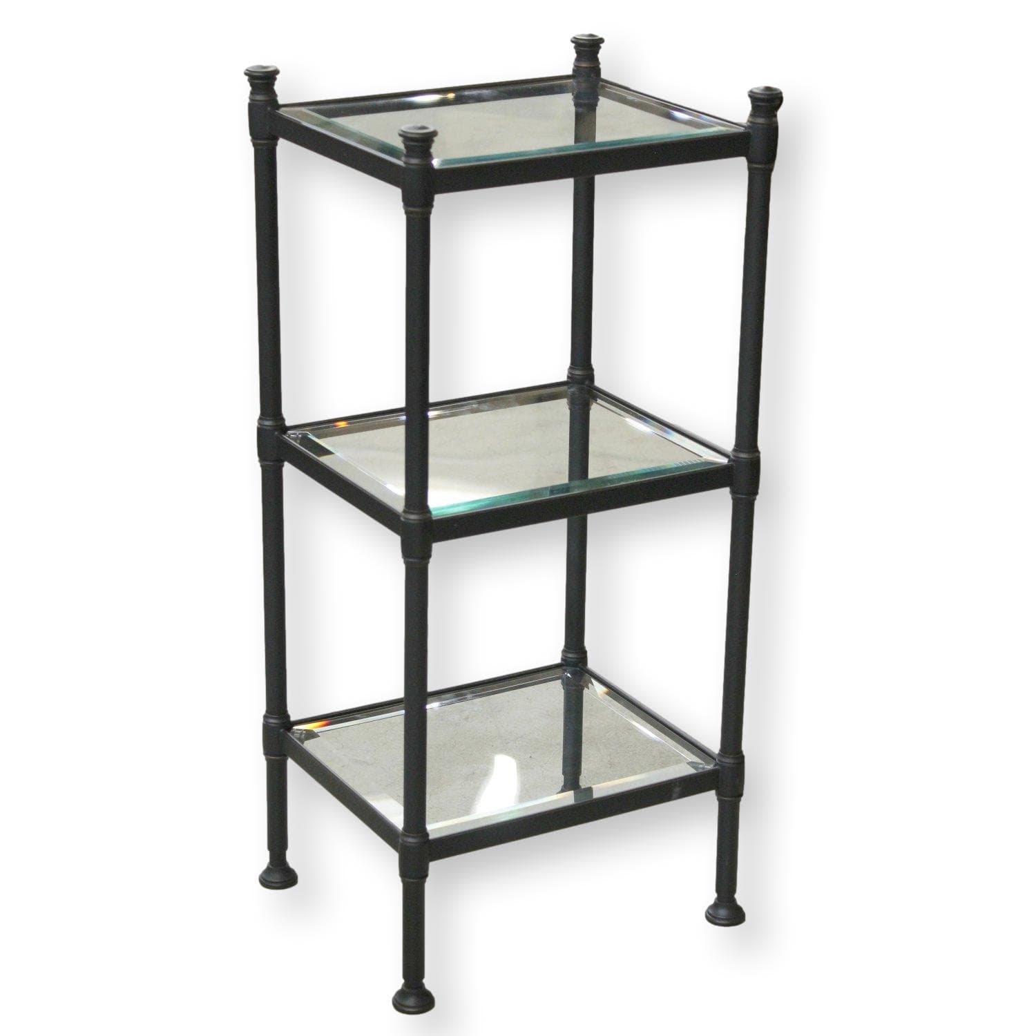 3-Tier Glass & Metal Accent Table - Image 1