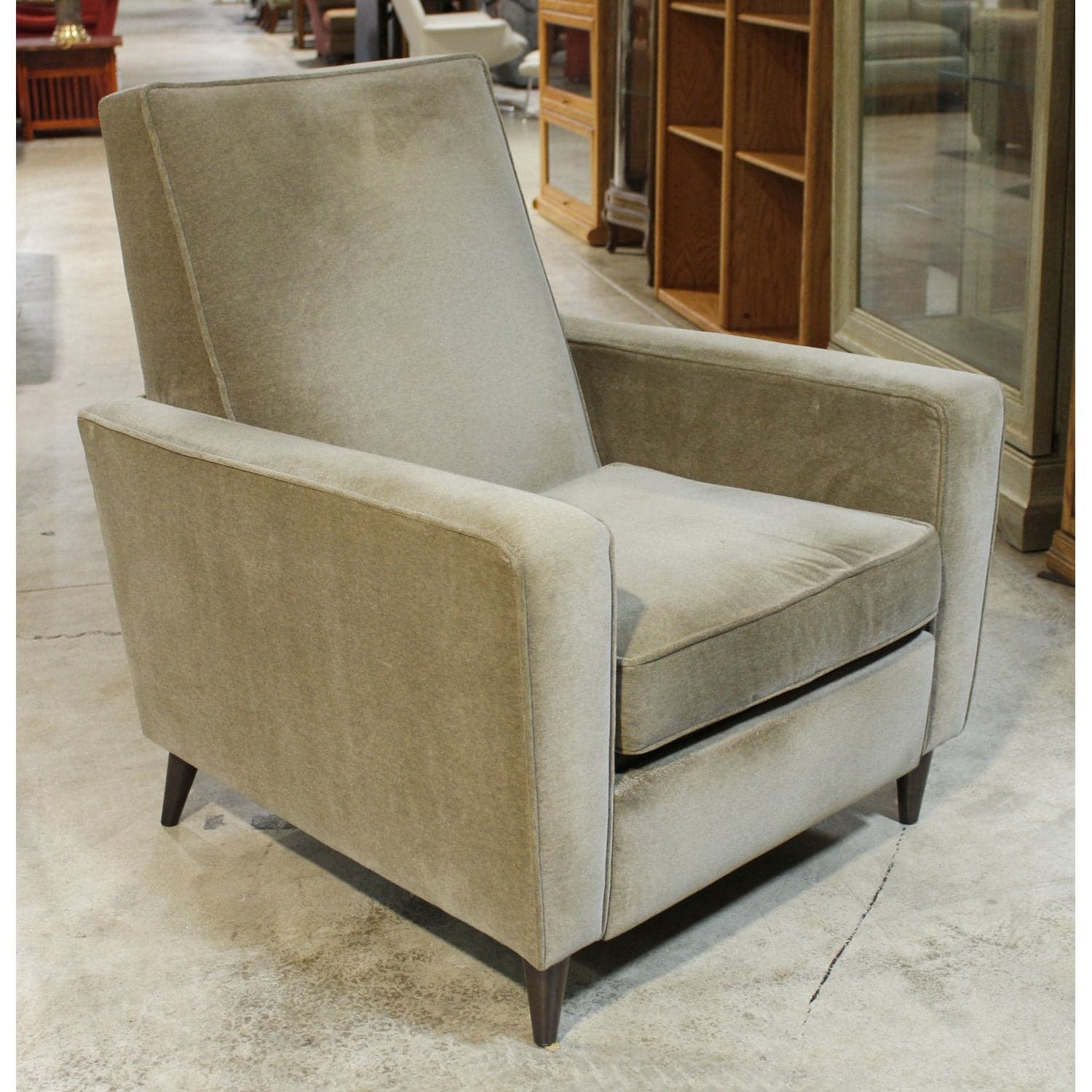Crate & Barrel Taupe Contemporary Recliner - Taupe - Thumbnail 3