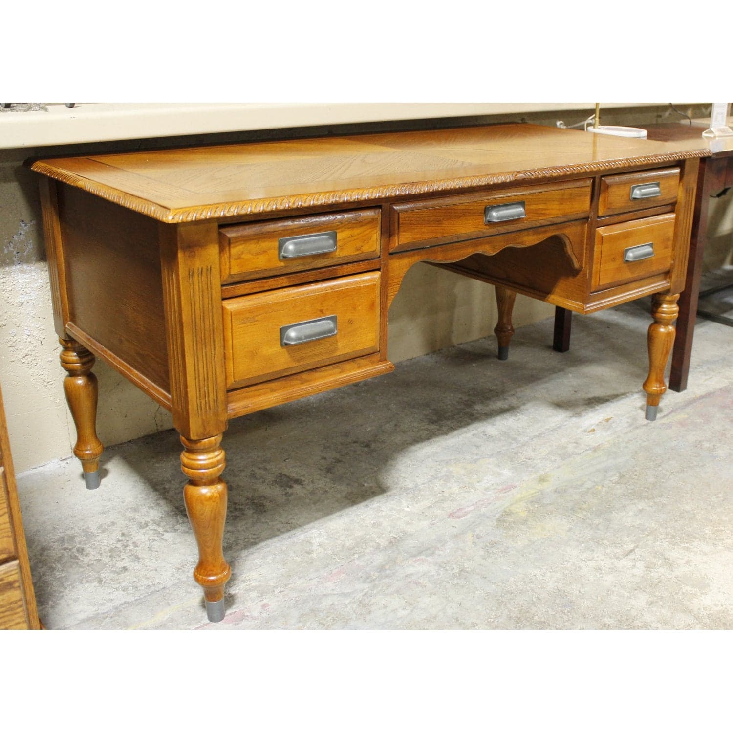 Ashley Oak Finish Desk - Oak Finish - Thumbnail 2