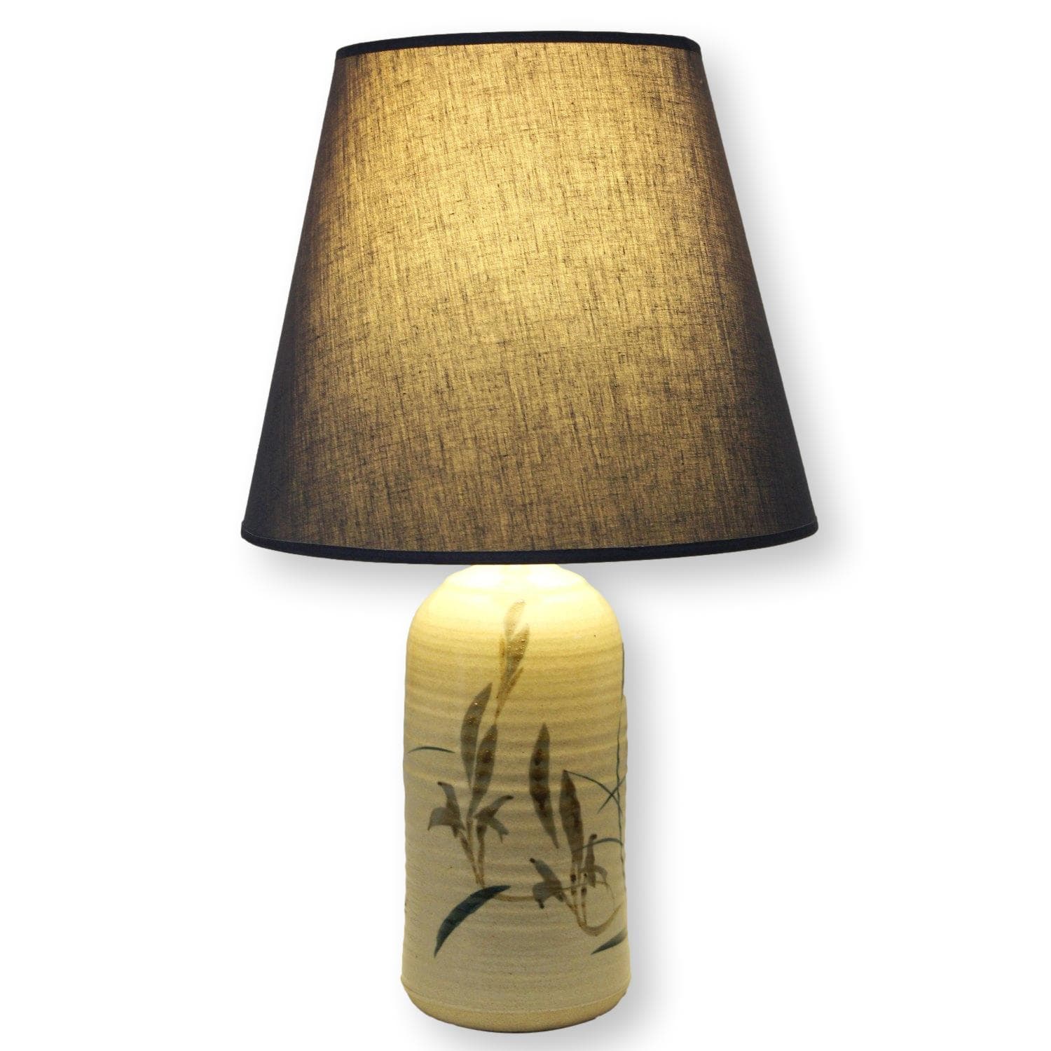 Ceramic Table Lamp w/Blue Shade - Thumbnail 2