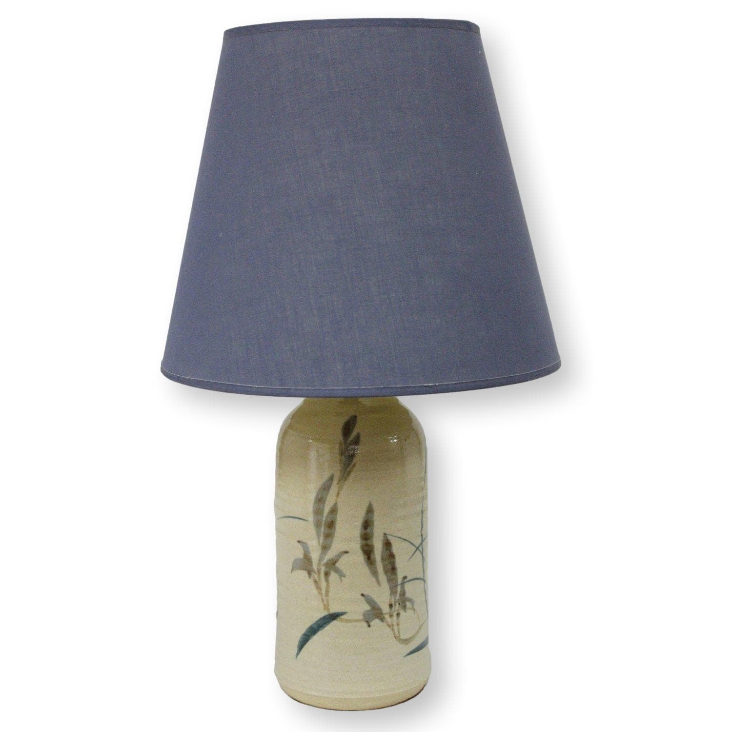 Ceramic Table Lamp w/Blue Shade - Image 1