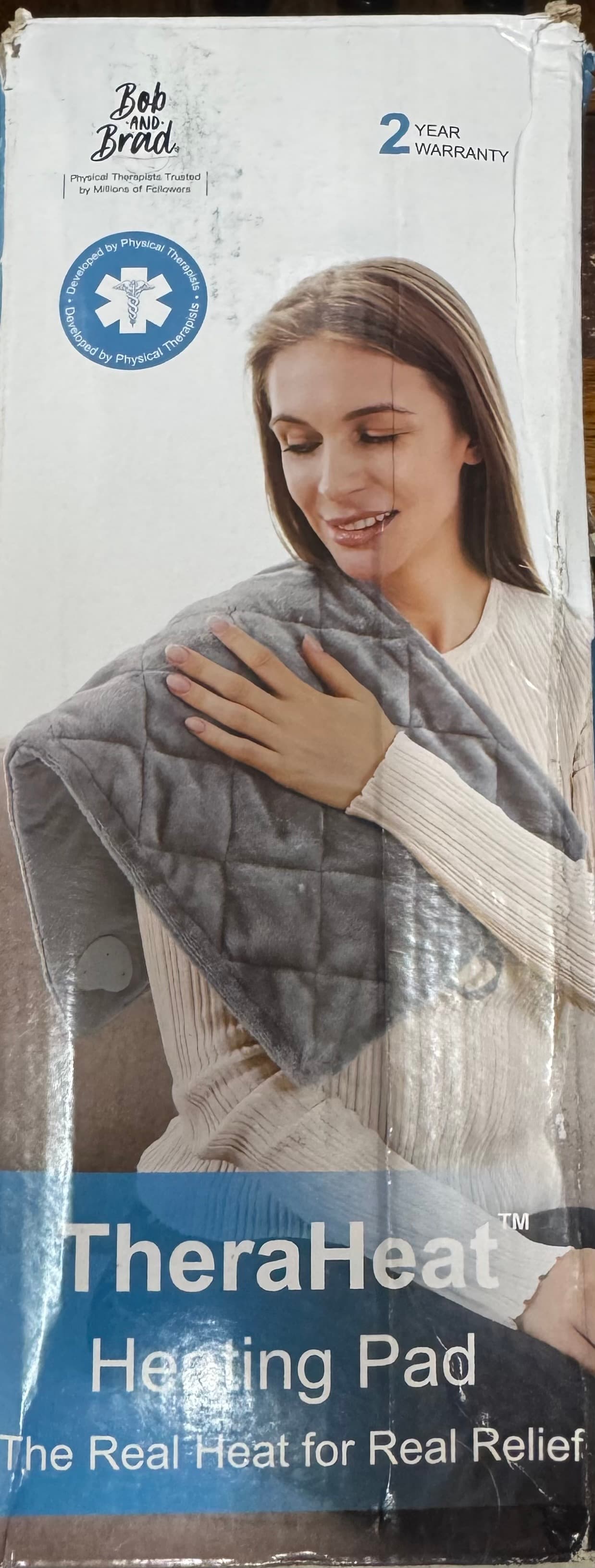 Bob and Brad TheraHeat Weighted Heating Pad 24x12 Inches 6 Heat Levels - Image 1