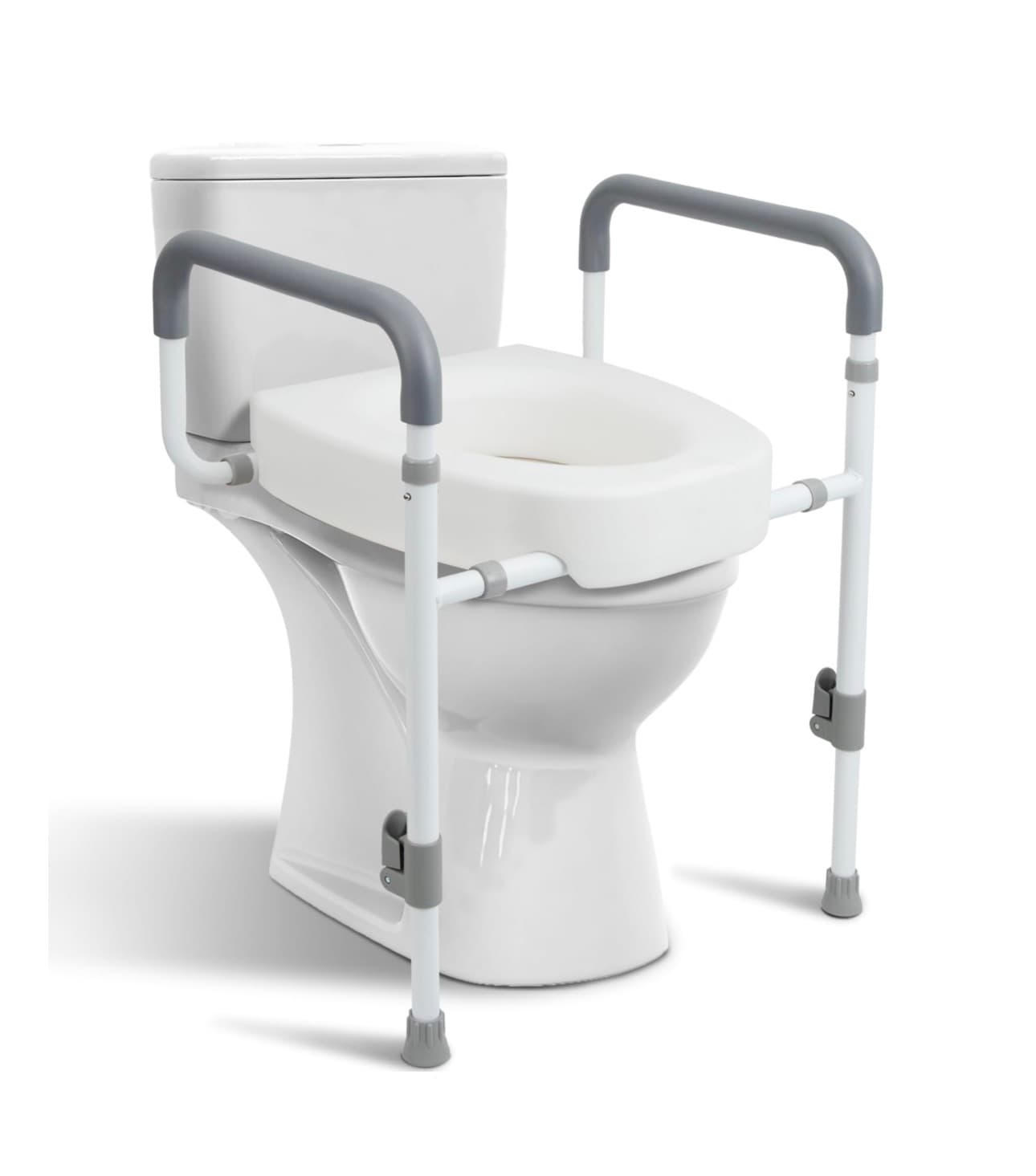Adjustable Toilet Safety Frame with Padded Arms - Image 1