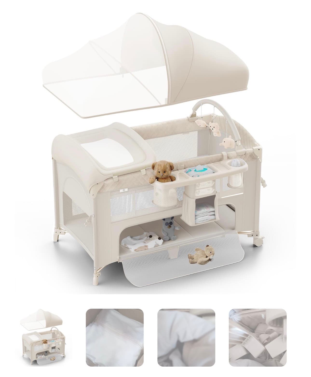 Baby Playard with Canopy and Changing Table - Image 1