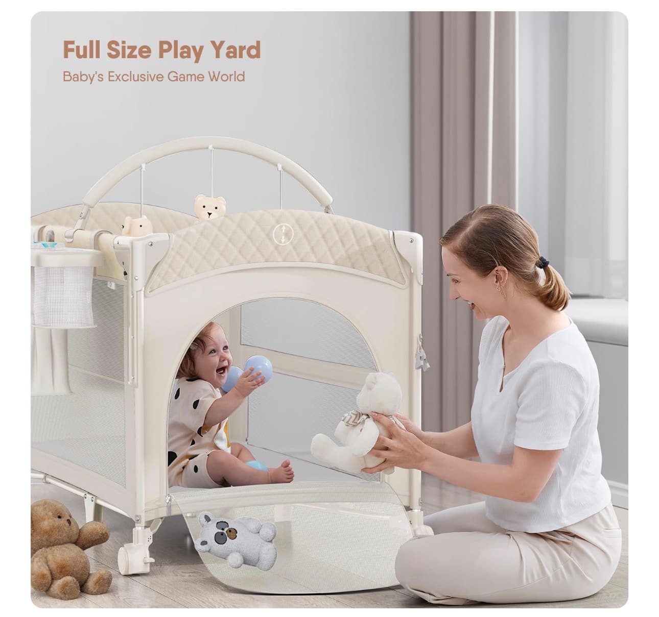 Baby Playard with Canopy and Changing Table - Thumbnail 4