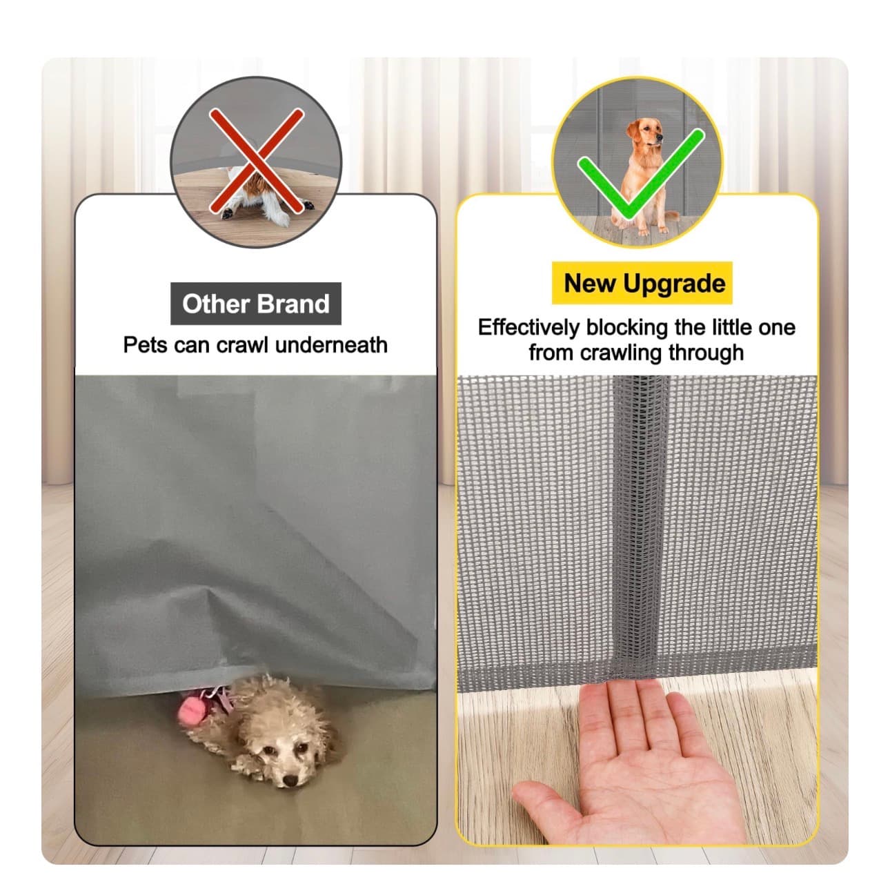 Retractable Baby and Pet Gate 42" Tall 60" Wide - Thumbnail 2