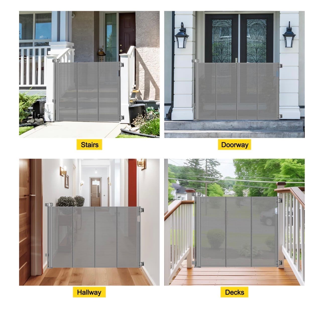 Retractable Baby and Pet Gate 42" Tall 60" Wide - Thumbnail 7