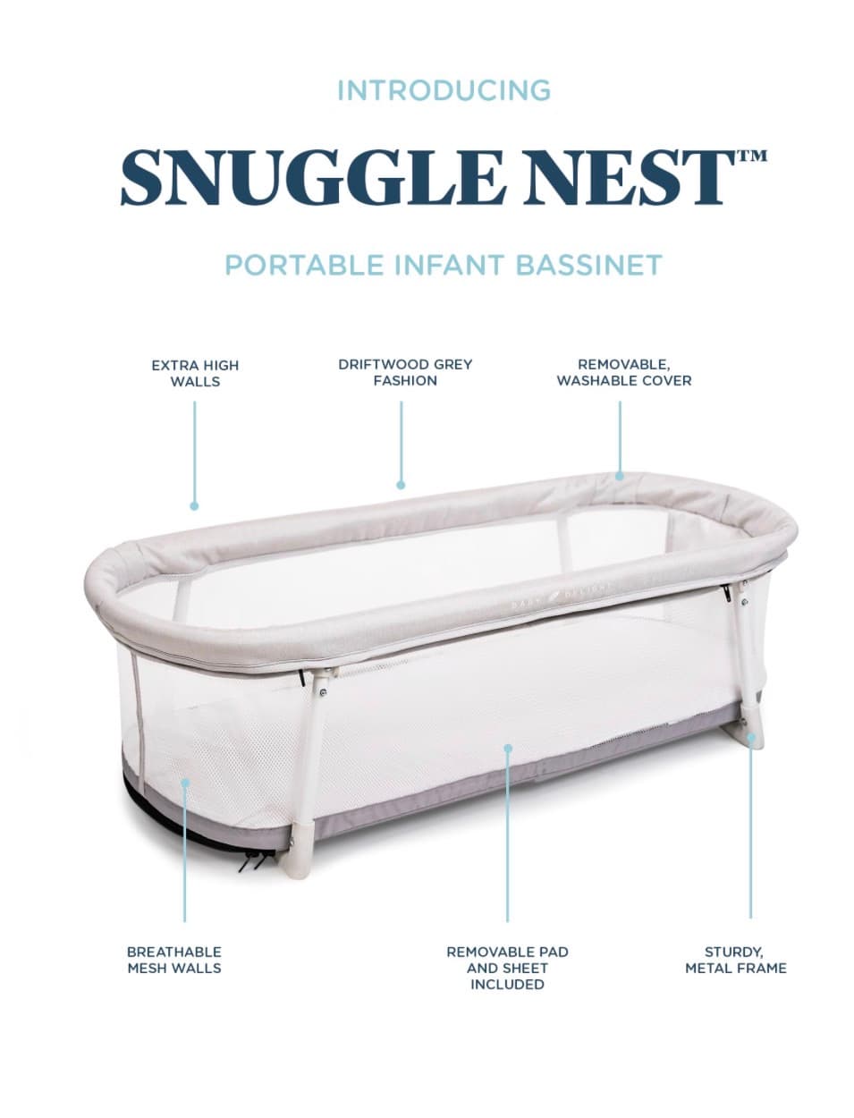 Baby Delight Snuggle Nest Portable Infant Bassinet - Thumbnail 3