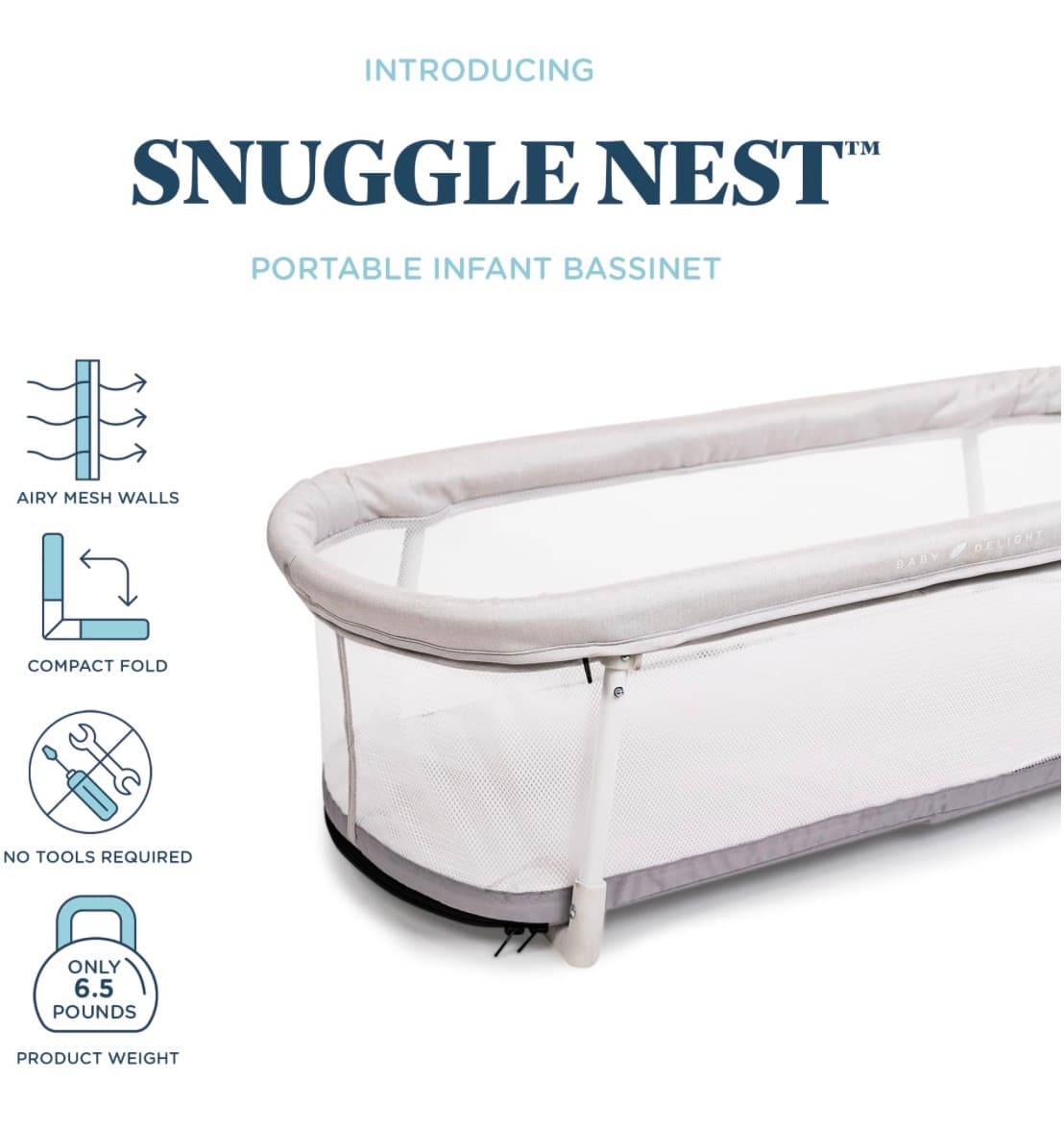 Baby Delight Snuggle Nest Portable Infant Bassinet - Thumbnail 2
