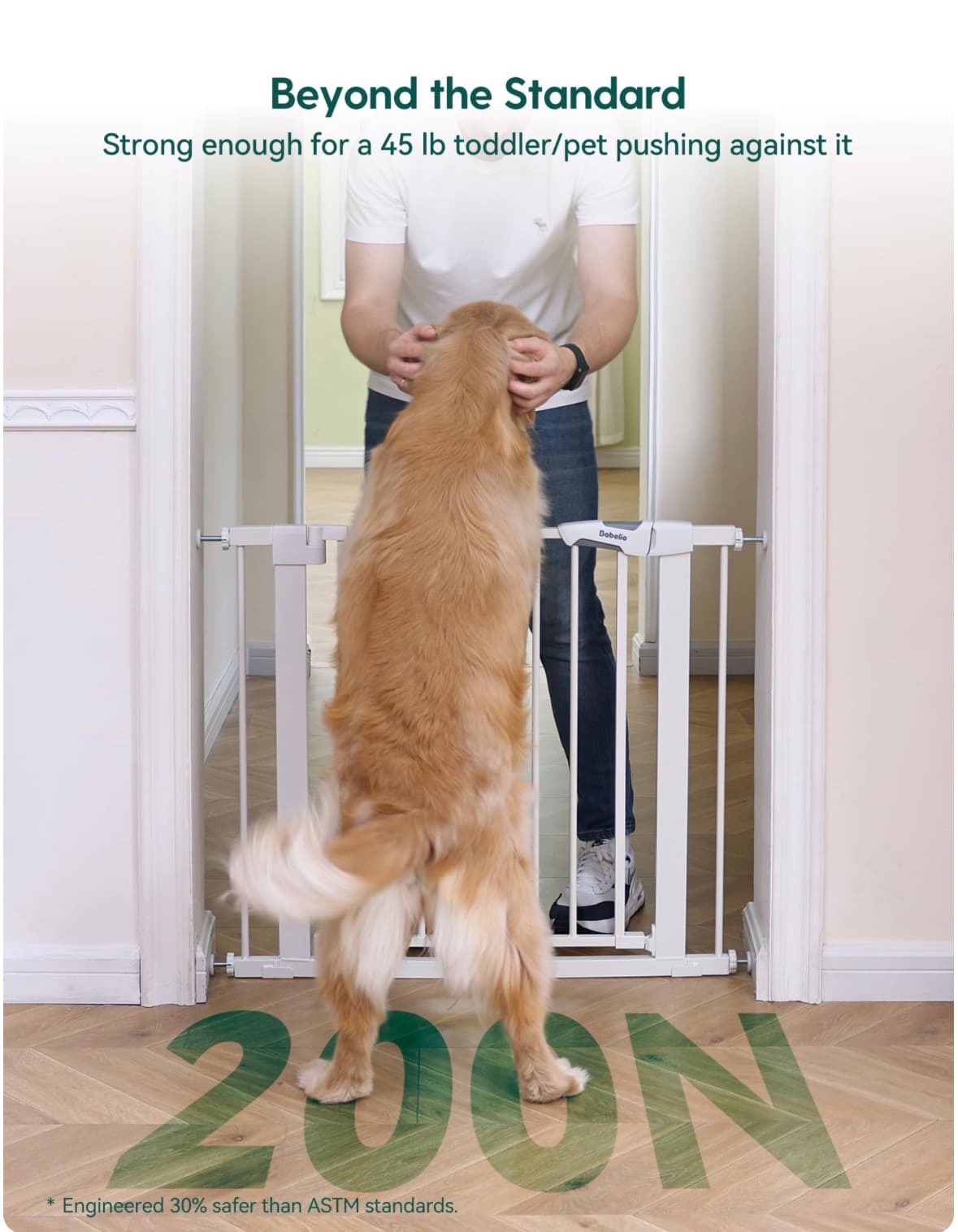 Babelio Baby Safety Gate with Dual-Lock System - Thumbnail 2