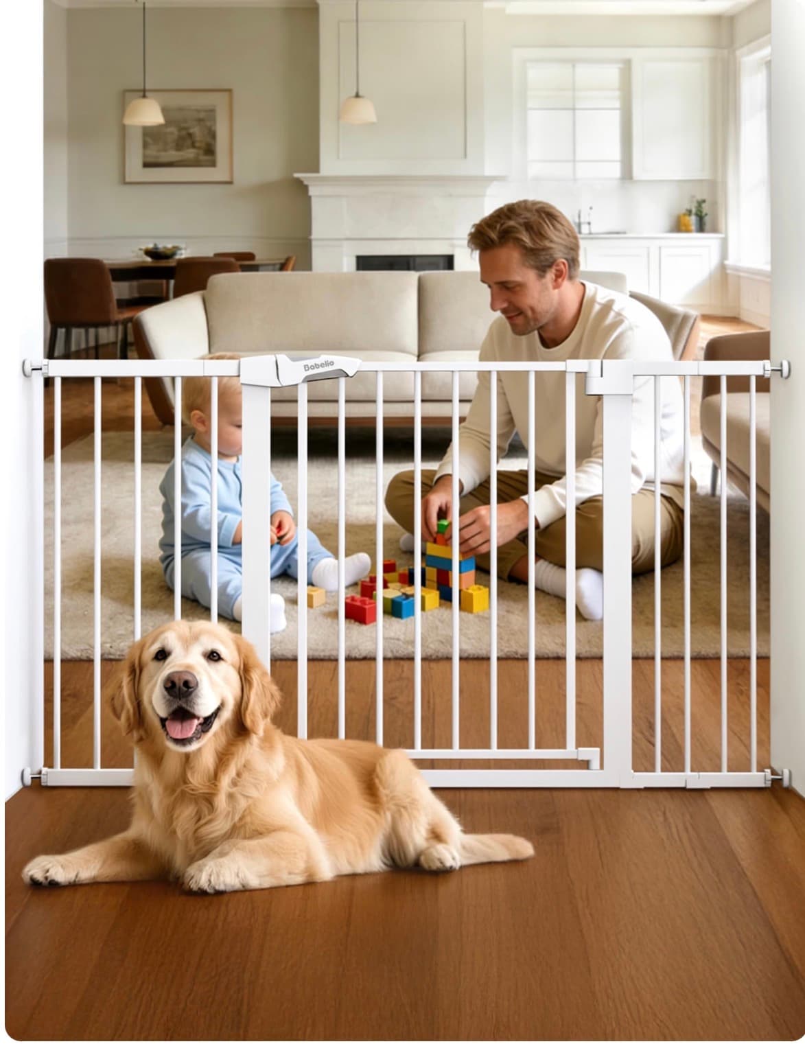 Babelio Baby Safety Gate with Dual-Lock System - Thumbnail 7