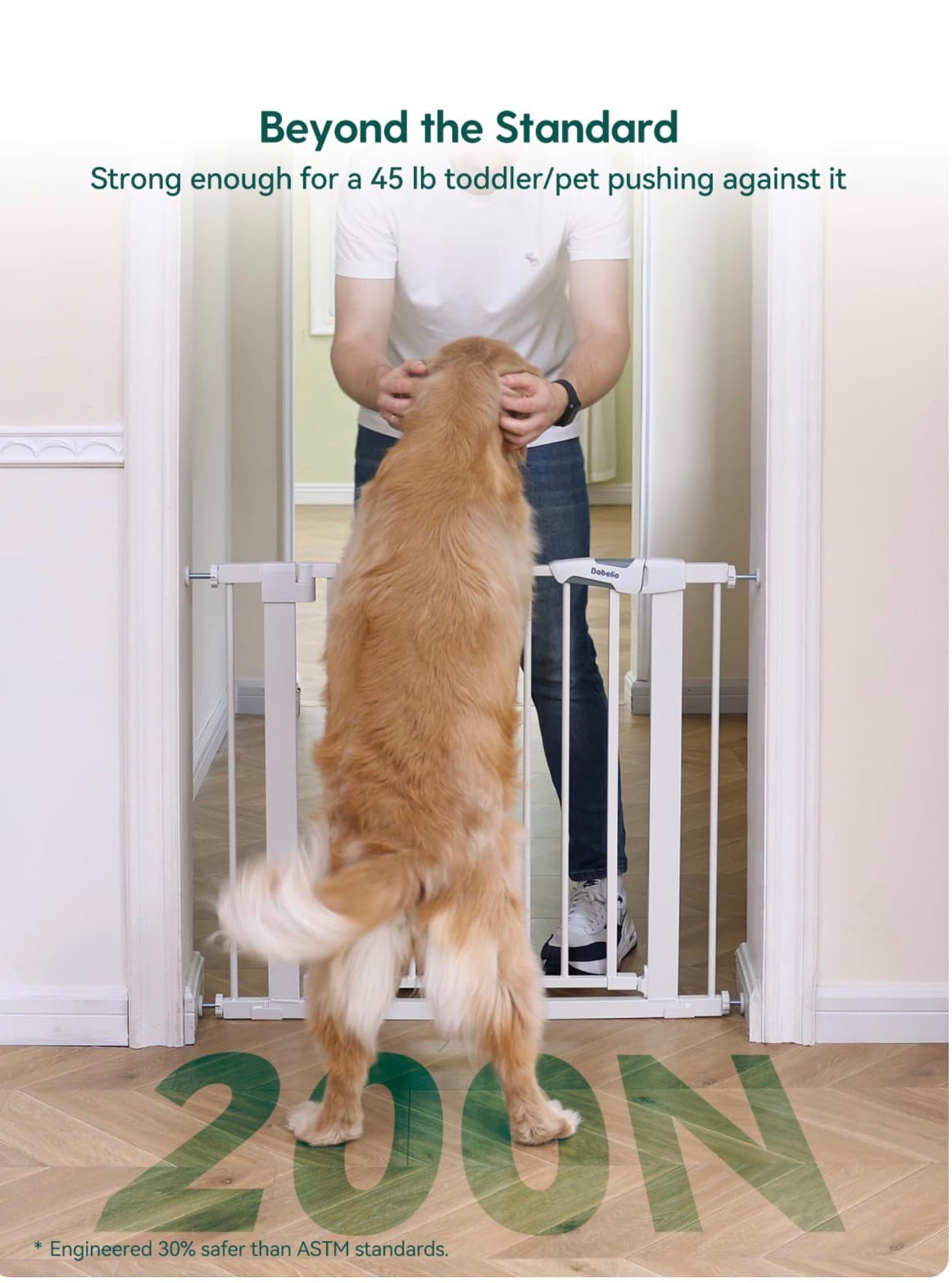 Babelio Baby Safety Gate with Dual-Lock System - Thumbnail 8