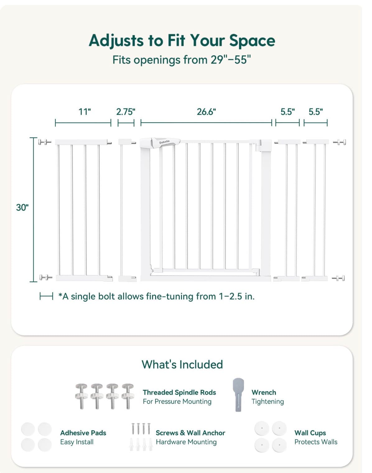 Babelio Baby Safety Gate with Dual-Lock System - Thumbnail 12