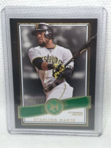 2016 Topps Museum Collection Green #11 Starling Marte 153/199 Pittsburgh Pirates - Image 1