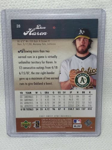 2007 (ATHLETICS) Sweet Spot #28 Dan Haren 592/850 Oakland - Thumbnail 2
