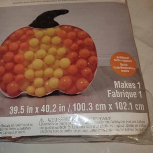 Celebrate It Balloon Kit Pumpkin Shape Halloween Fall Themed 39.5"x40" New - Thumbnail 4