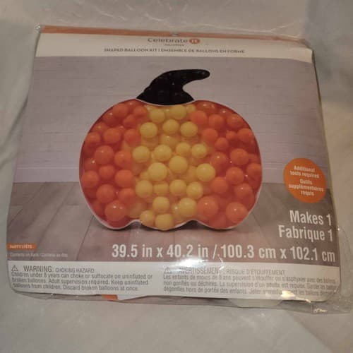 Celebrate It Balloon Kit Pumpkin Shape Halloween Fall Themed 39.5"x40" New - Thumbnail 6