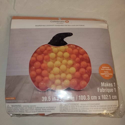 Celebrate It Balloon Kit Pumpkin Shape Halloween Fall Themed 39.5"x40" New - Image 1