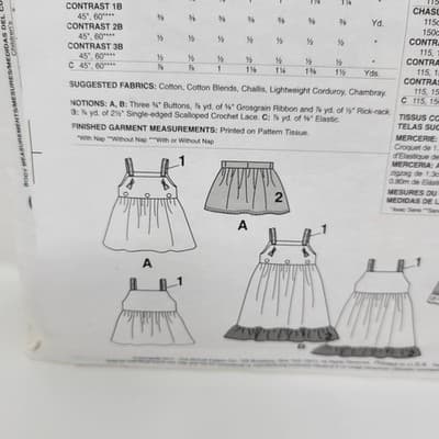 Uncut McCall's Pattern #M6387 Child's Ruffled Top Pants Dress Sizes 2-5 Cottage - Thumbnail 6