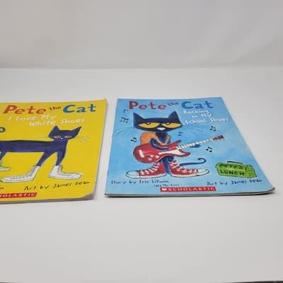 Pete the Cat Paperback Book Bundle Lot Of 2 Books Scholastic White Shoes Rocking - Thumbnail 12