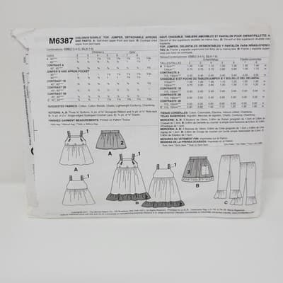 Uncut McCall's Pattern #M6387 Child's Ruffled Top Pants Dress Sizes 2-5 Cottage - Thumbnail 3