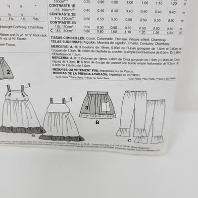 Uncut McCall's Pattern #M6387 Child's Ruffled Top Pants Dress Sizes 2-5 Cottage - Thumbnail 7
