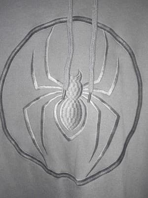 Marvel Spider-Man Hoodie Sweatshirt Bioworld Gray Embroidered Logo Men 3XL 54-56 - Thumbnail 3