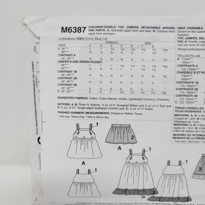 Uncut McCall's Pattern #M6387 Child's Ruffled Top Pants Dress Sizes 2-5 Cottage - Thumbnail 4