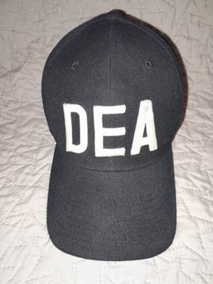 DEA Drug Enforcement Administration Black Ball Cap Hat Embroidered Adjustable - Image 1